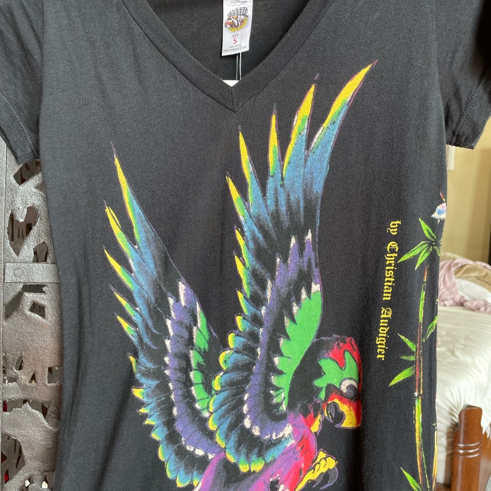 🦜🌴🦋💛Ed Hardy by Christian Audigier long tee🖤